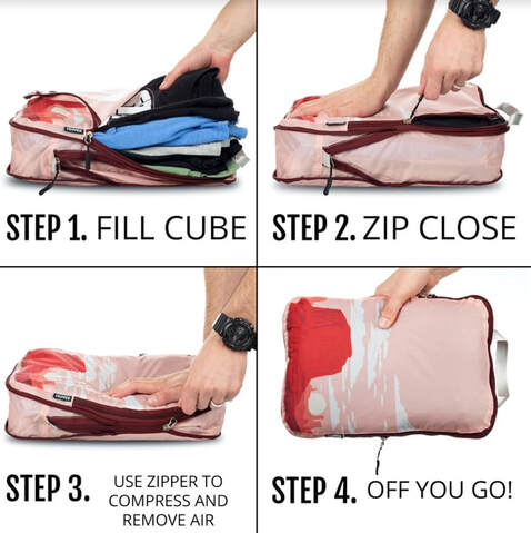 TRIPPED Travel Gear Compression Packing Cubes for Travel - Luggage